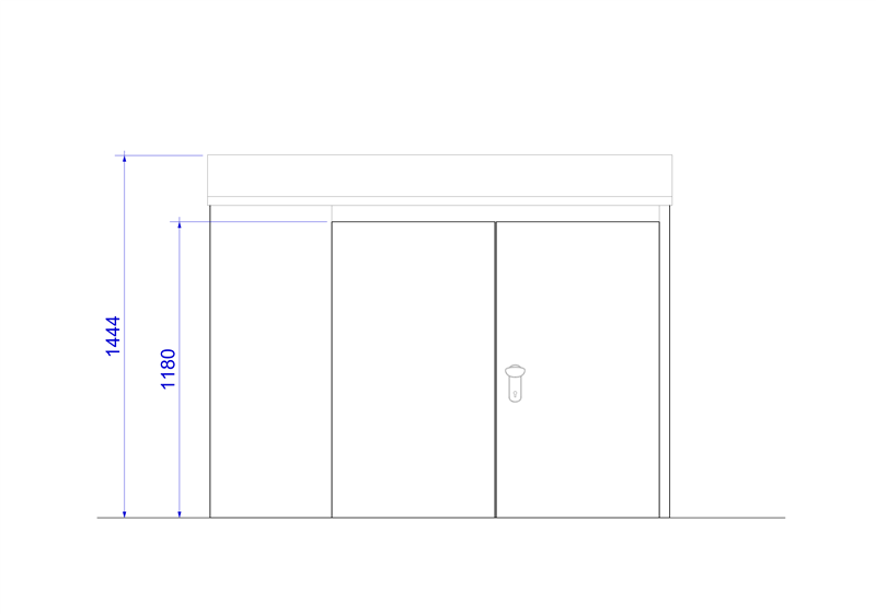 Technical render of a Small Steel Storage Unit